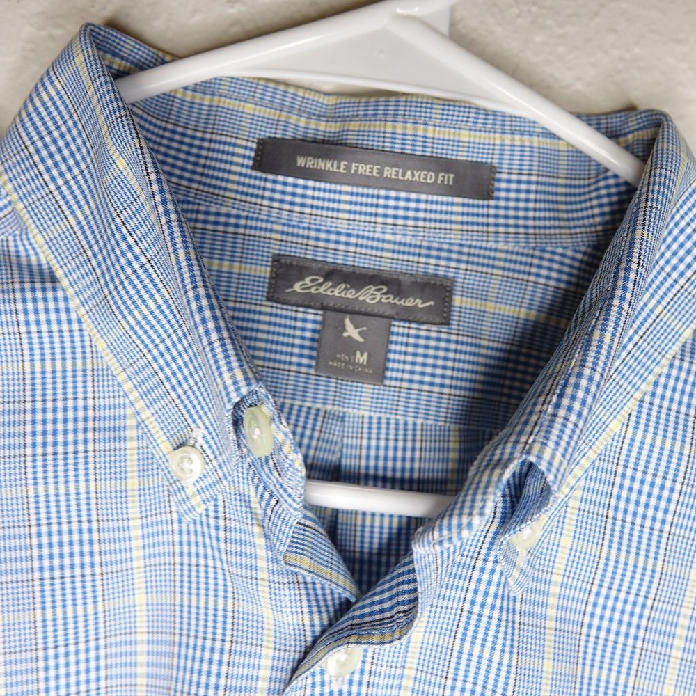 Eddie Bauer Wrinkle Free Relaxed Fit Button Down M